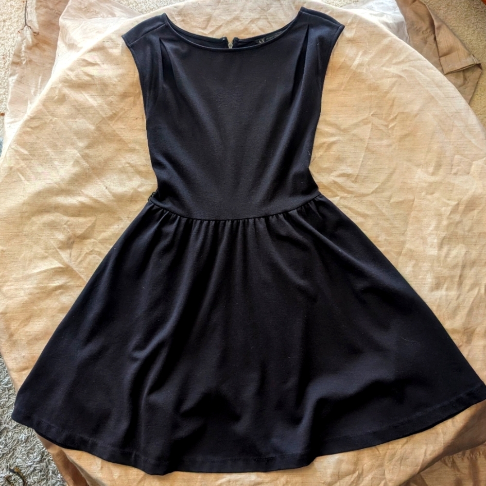 Armani Exchange. Black Sleeveless Fit & Flare Dress